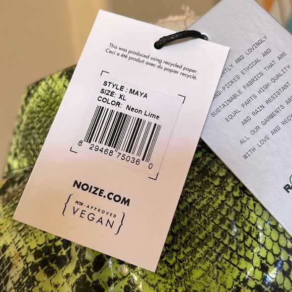 NOIZE Neon Lime Maya Faux SnakeskinTrench Coat NWT - Picture 8 of 15